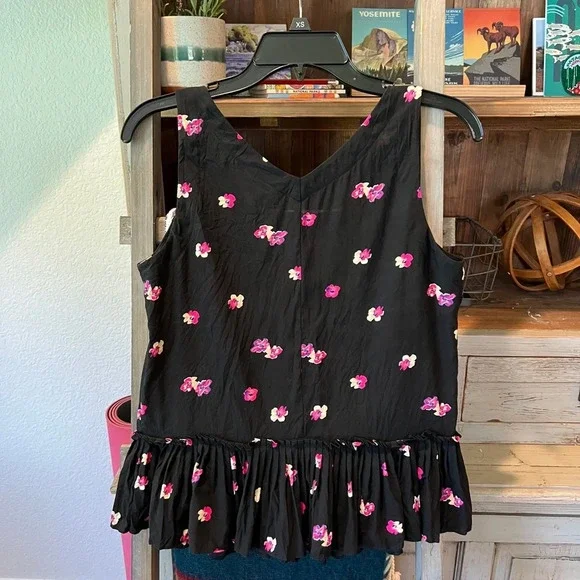 Rebecca Taylor Floriana Fleur stretch silk tank size 2 - Picture 6 of 8